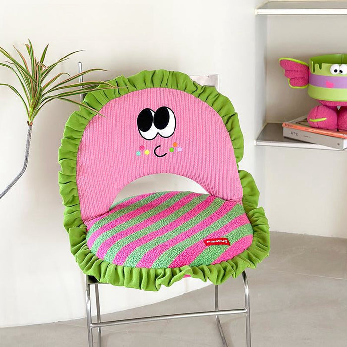 Pink striped adjustable folding floor sofa chair for casual lounging