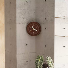 Brown curved corner wall clock for modern home decor