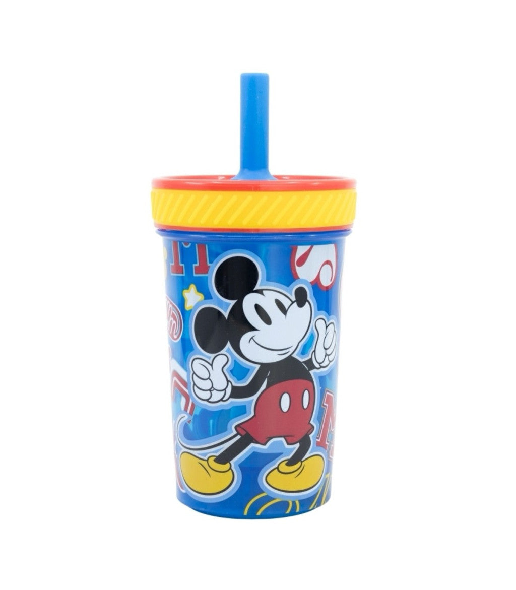 Mickey Egér mintás műanyag pohár szívószállal