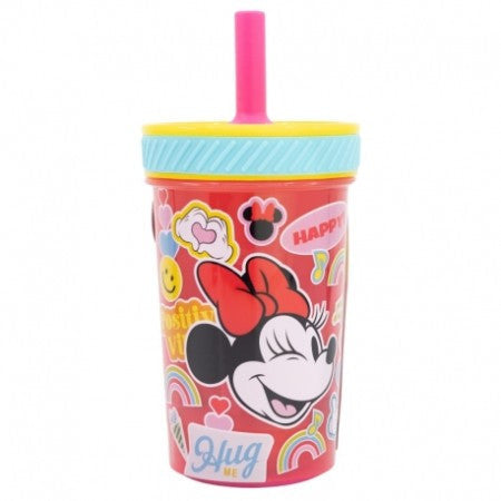 Minnie Egér mintás műanyag pohár szívószállal