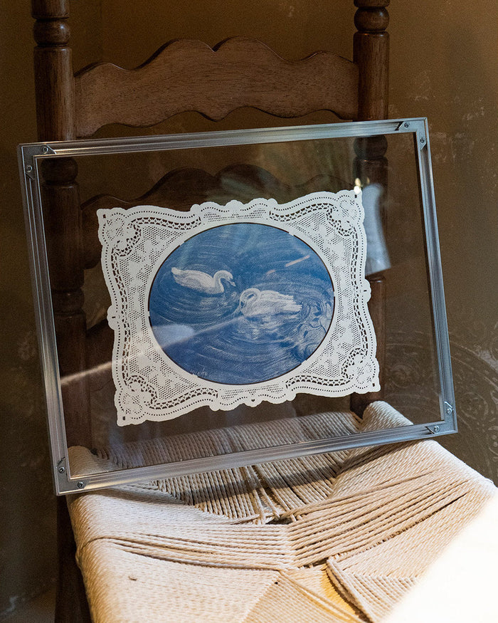 Vintage Lace Glass Wall Art-0