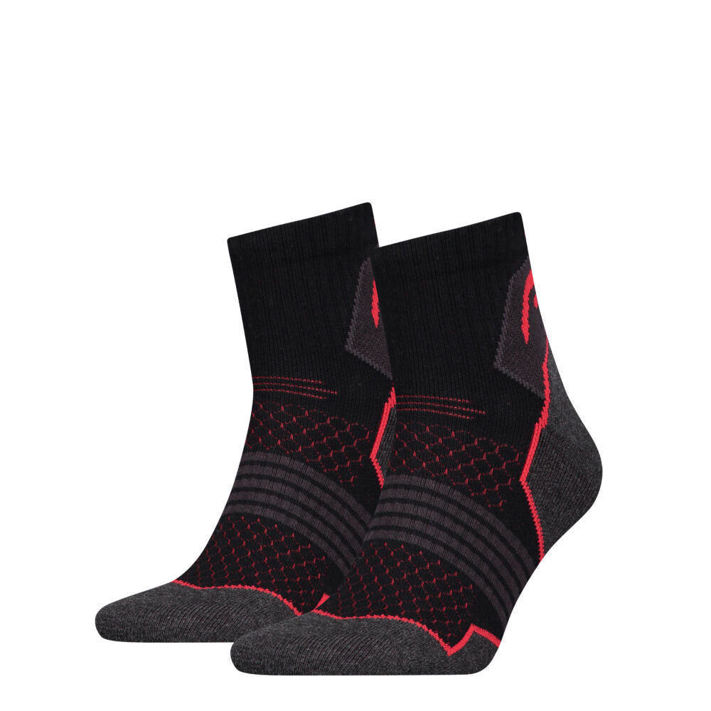 Head fekete-piros unisex túrazokni félplüss talppal