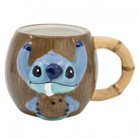 3D kerámia bögre Stitch kókuszdió mintával