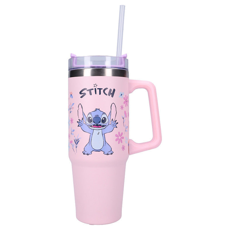Rózsaszín Stitch Aloha rozsdamentes acél thermo kulacs