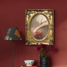 Baroque style framed wall painting with ornate floral detailing