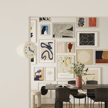 White double-sided corner clock with dots dial