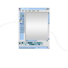 Retro pixel style wall mirror inspired by a classic paint software interface