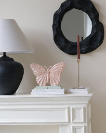 Butterfly resin bookend decor with sculptural wing design