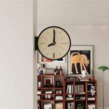 Classic white double-sided corner clock for wall or tabletop display
