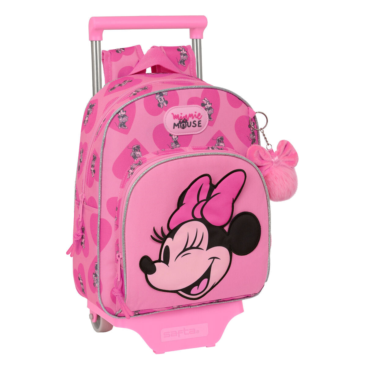 Rózsaszín Minnie Mouse gurulós iskolatáska