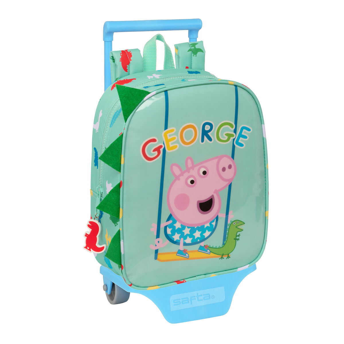 Zöld Peppa Pig gurulós iskolatáska
