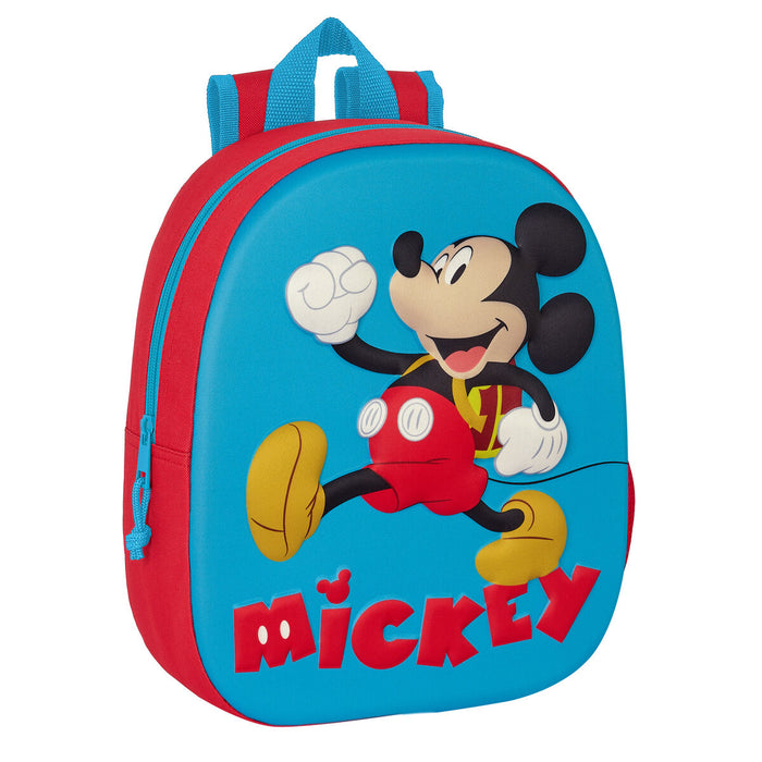 Piros-kék Mickey Mouse Clubhouse 3D iskolatáska