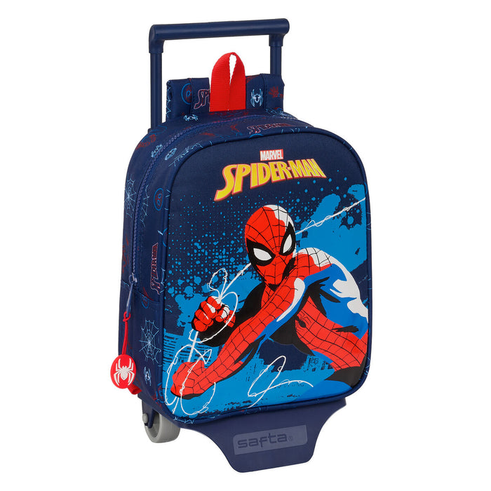 Sötétkék Spider-Man gurulós iskolatáska