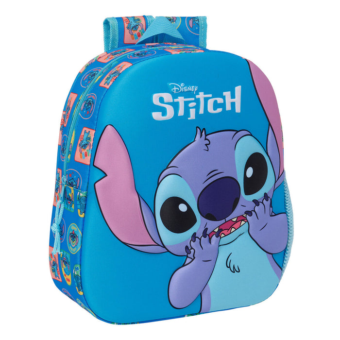 Kék Stitch iskolatáska 3D mintával