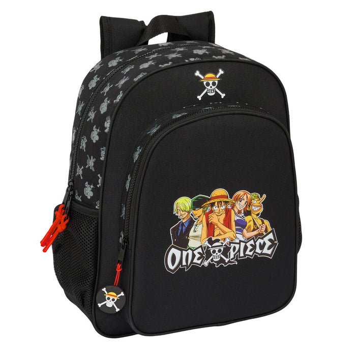 Fekete One Piece iskolatáska cipzáras zsebbel