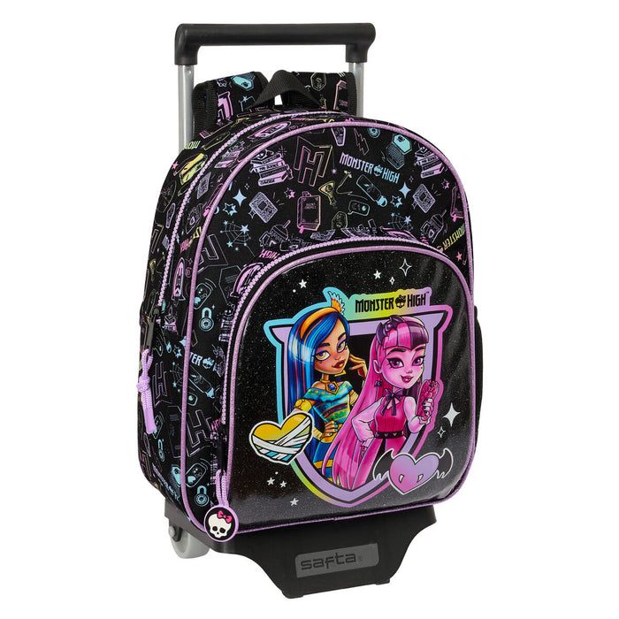 Fekete Monster High gurulós iskolatáska