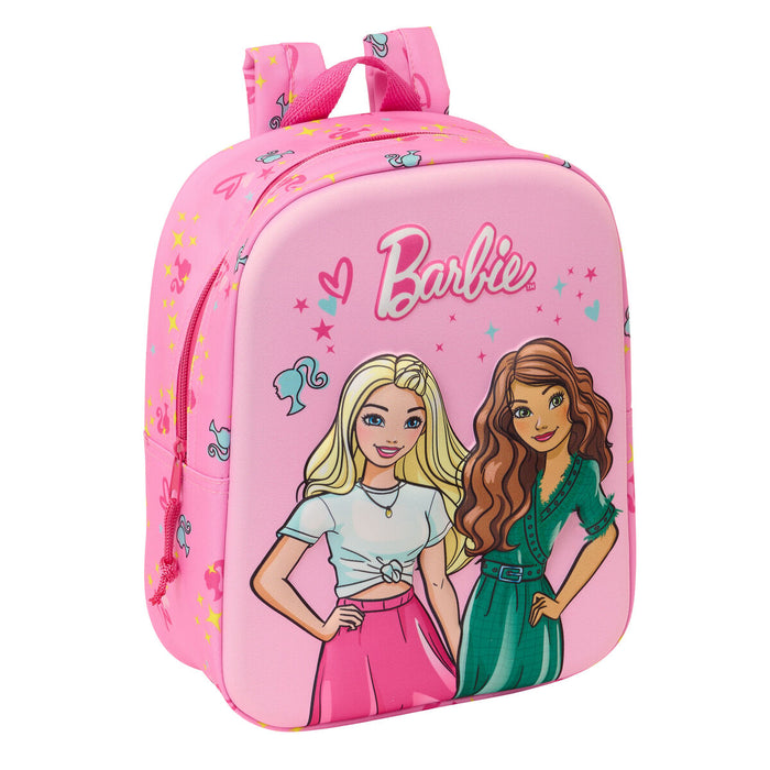 Rózsaszín-fukszia Barbie 3D iskolatáska