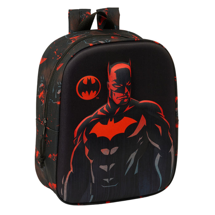 Fekete Batman iskolatáska 3D mintával