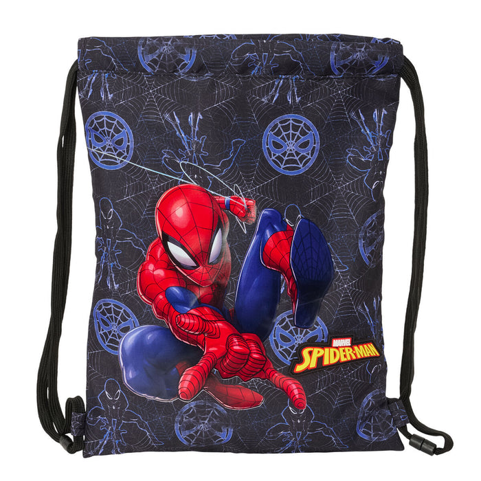 Fekete Spider-Man Attack zsinóros hátizsák gyerekeknek