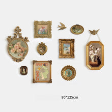 Set of 10 retro wall paintings for vintage-inspired gallery wall decor