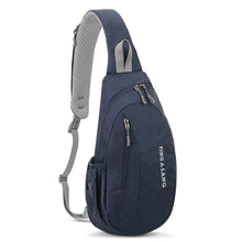 Fekete nylon sling táska több zsebbel