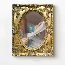 Baroque style framed wall painting with ornate floral detailing