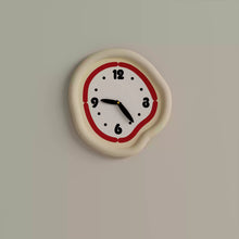 Cream minimalist wall clock with pendulum for modern home decor