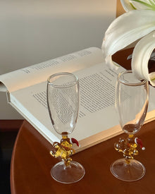 Gingerbread champagne glass with festive 3D gingerbread stem