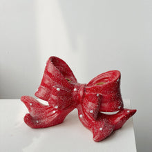 Ceramic Christmas candle holder with festive holiday design