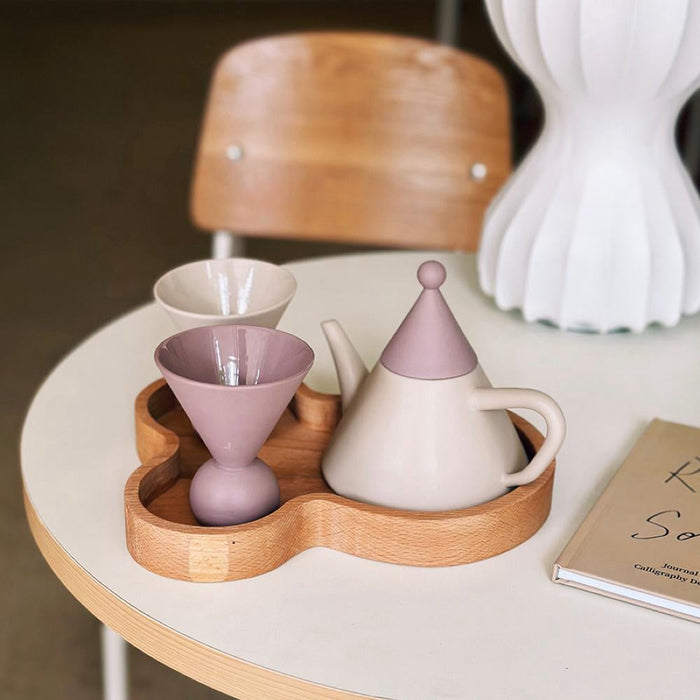 Christmas hat ceramic teapot set with matching cups