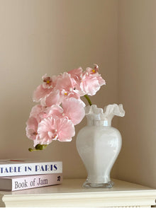 Peach purple glass flower vase with gradient finish