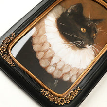Regal cat portrait canvas wall art with vintage royal styling