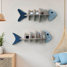 Fish-shaped wall shelf with multi-level display storage
