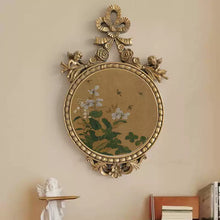 French Chinese fusion bamboo and butterfly wall art in an ornate gold frame