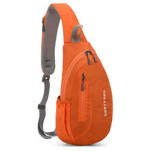 Fekete nylon sling táska több zsebbel