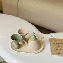 Christmas hat ceramic teapot set with matching cups
