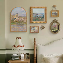 Vintage French 8-piece gallery wall art set with landscape and floral prints