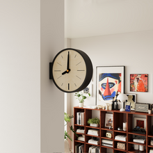 Classic white double-sided corner clock for wall or tabletop display
