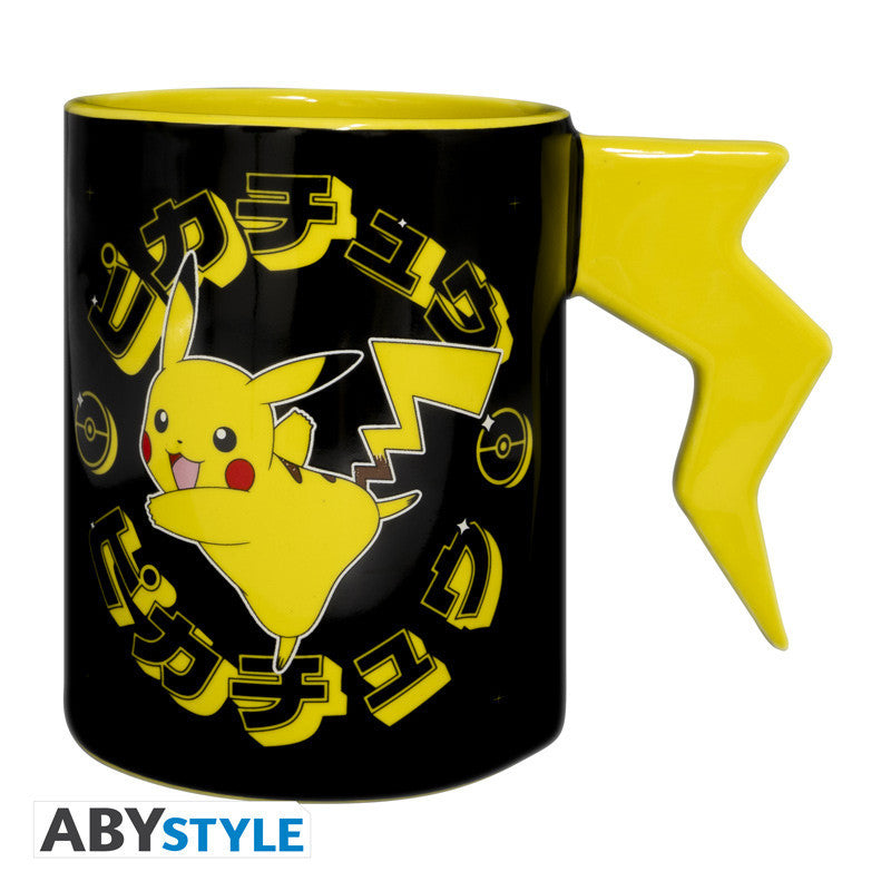 Pokémon 3D fogantyús bögre Pikachu villám mintával