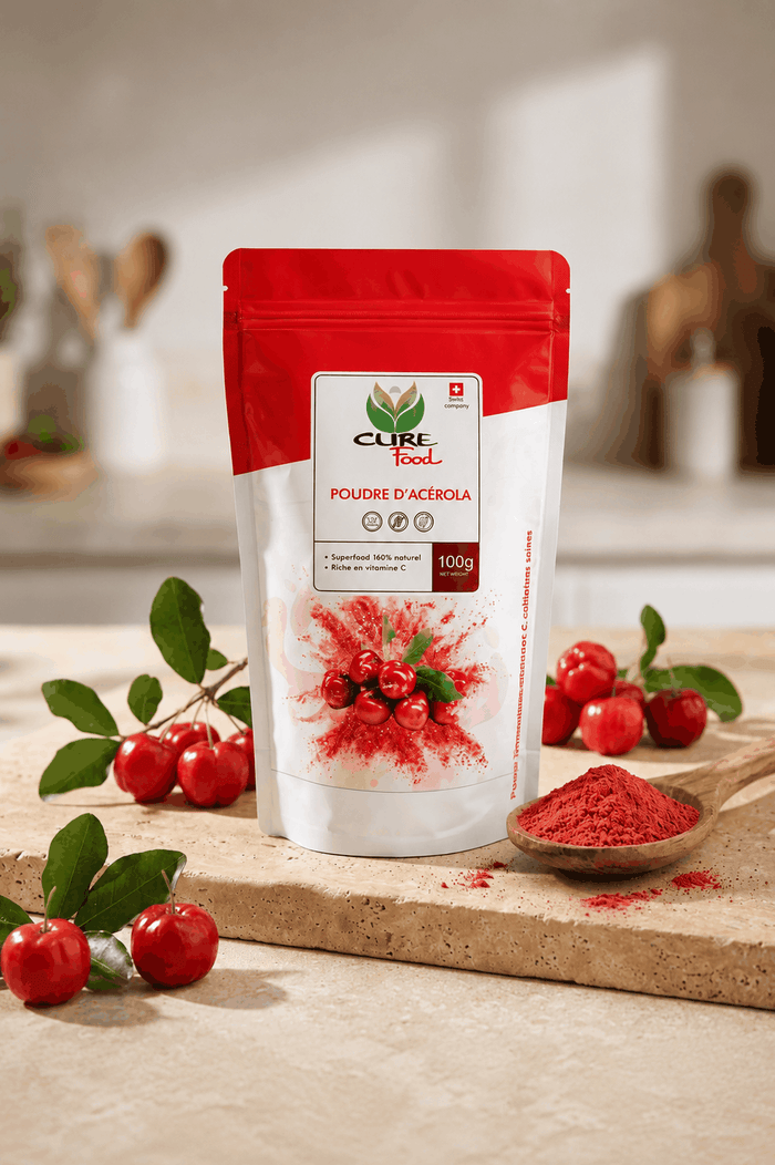 Organic acerola powder for smoothies, juices, and recipes