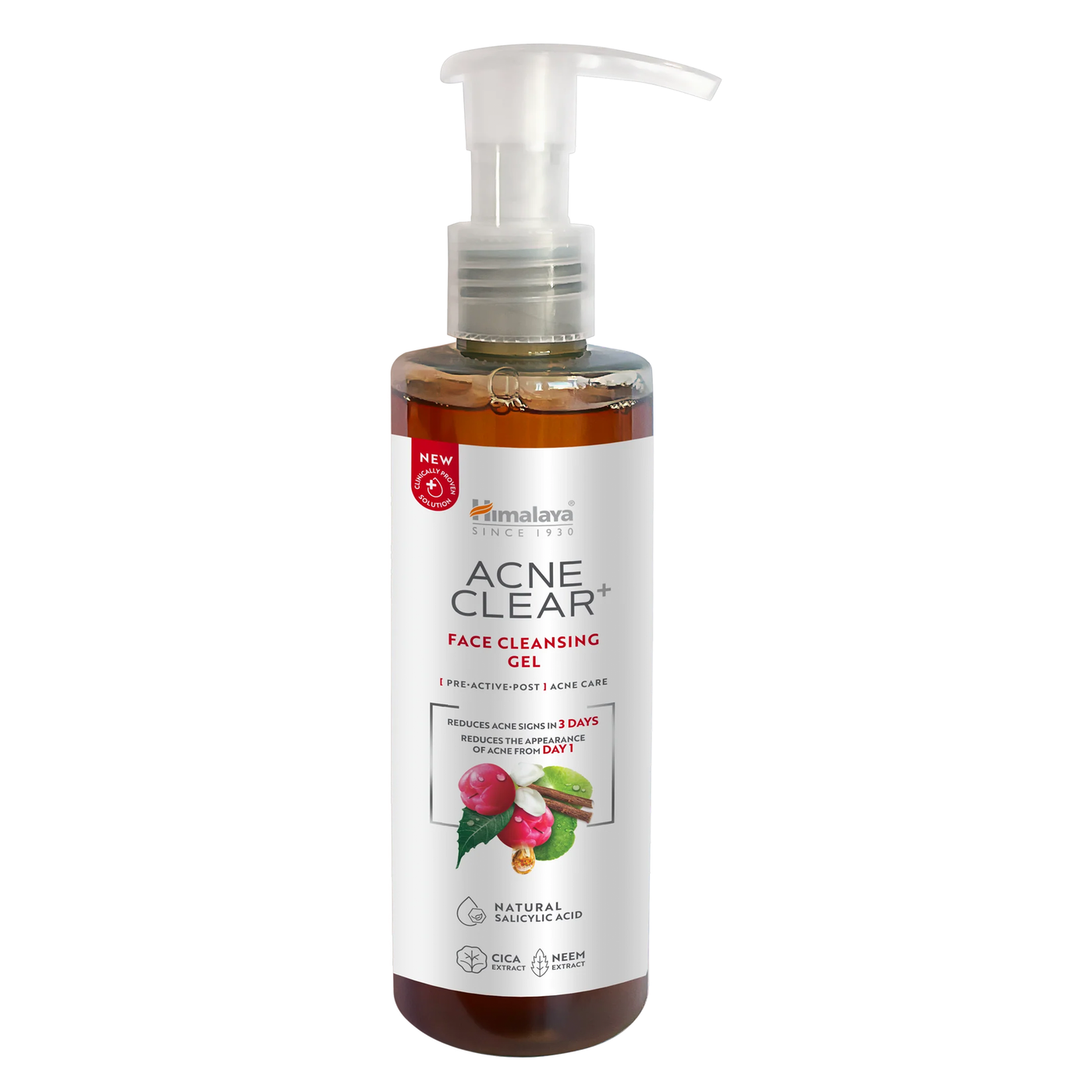 Himalaya Acne Clear+ Face Cleansing Gel 200ml for oily and acne-prone skin