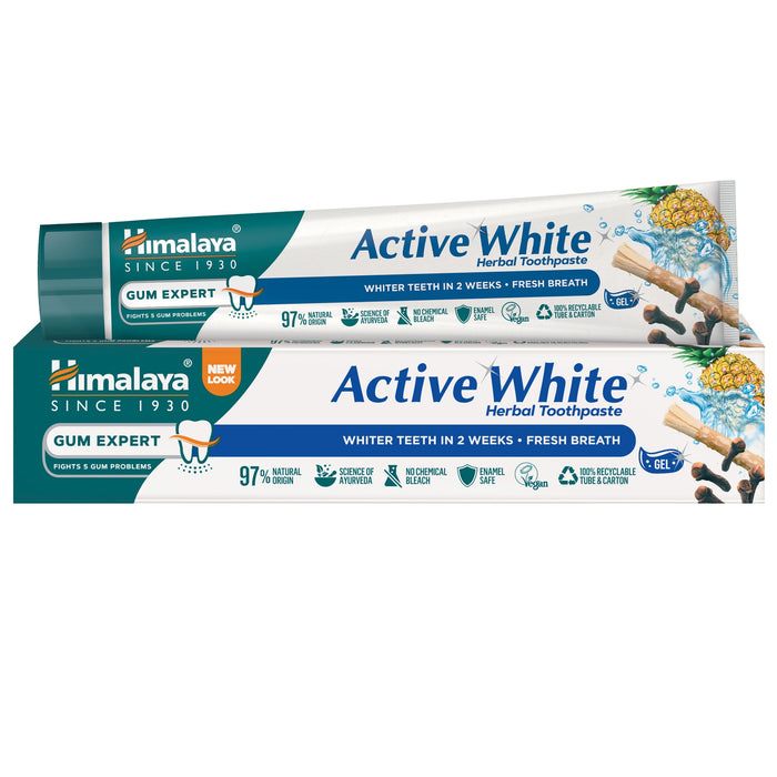 Himalaya Active White Fresh Gel herbal toothpaste 75ml tube