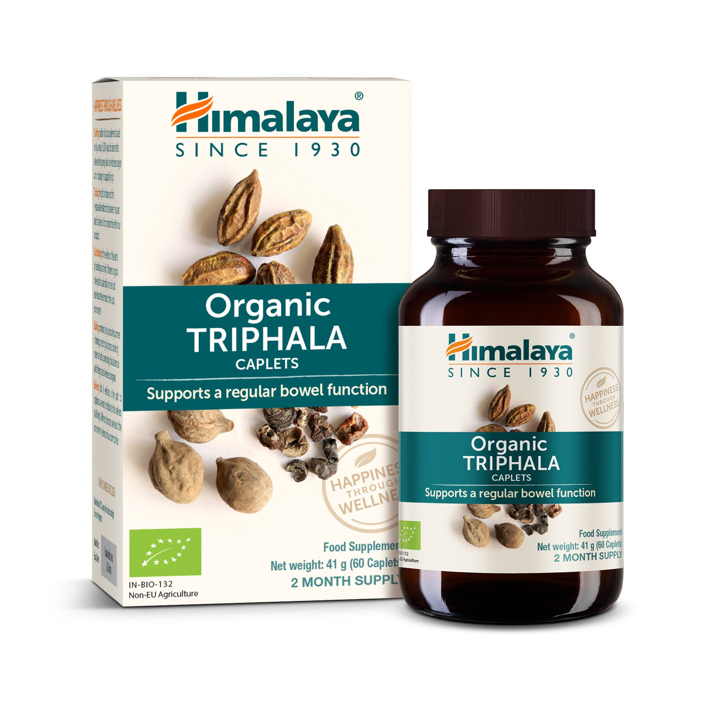 Organic Triphala digestive support caplets bottle