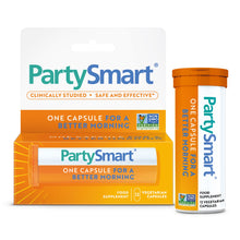 Himalaya PartySmart herbal supplement capsules in 12 capsule canister