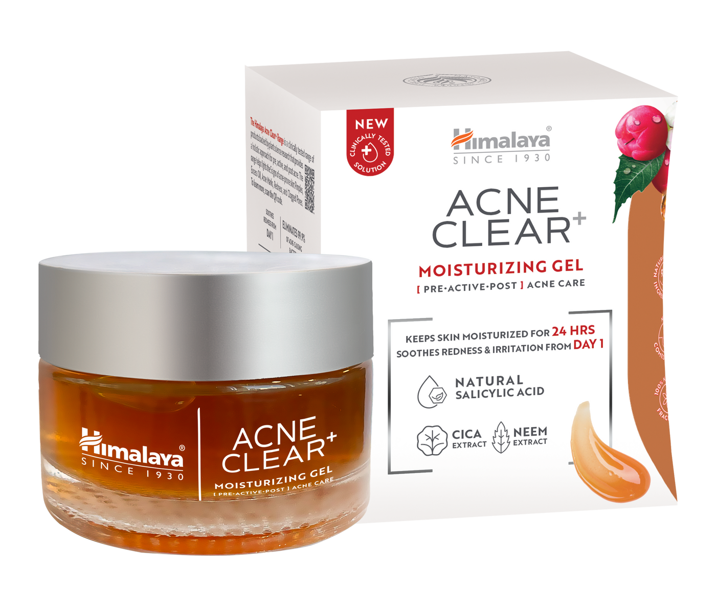 Himalaya Acne Clear+ Moisturizing Gel 50ml for acne-prone skin