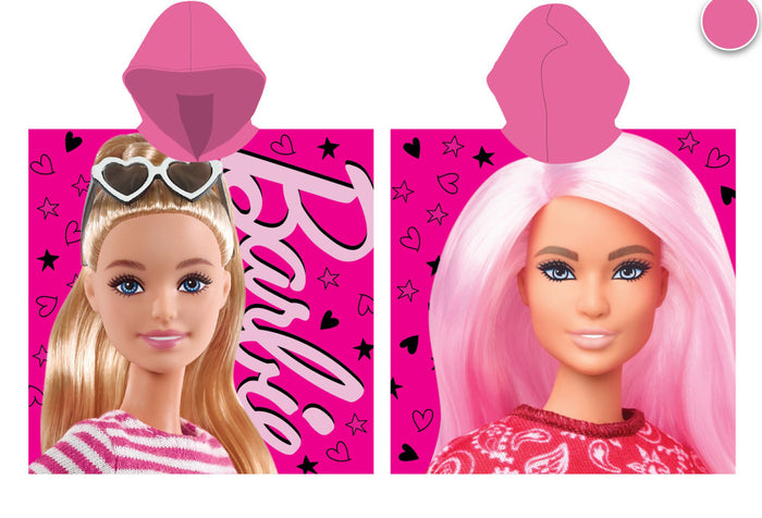 Barbie mintás pamut gyerek poncsó 55x110 cm