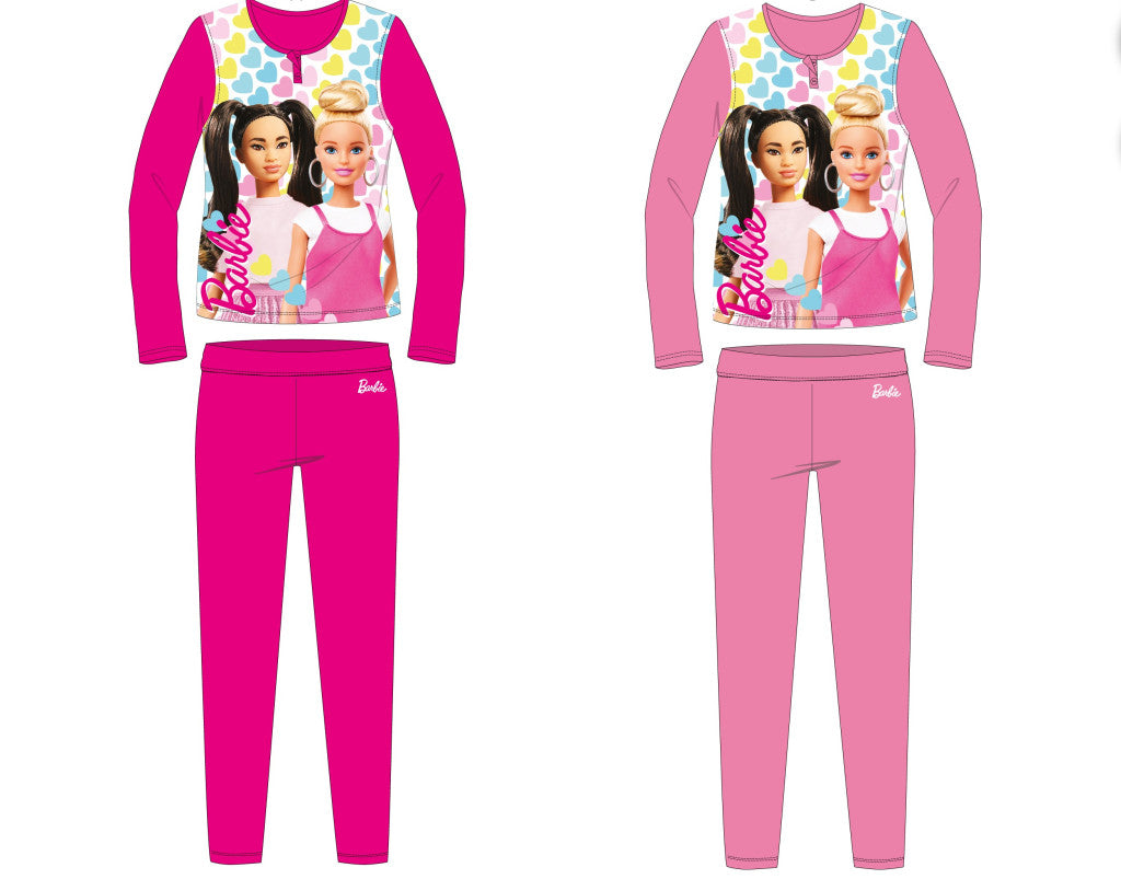 Pink Barbie pamut jersey gyerek pizsama 98-as méretben
