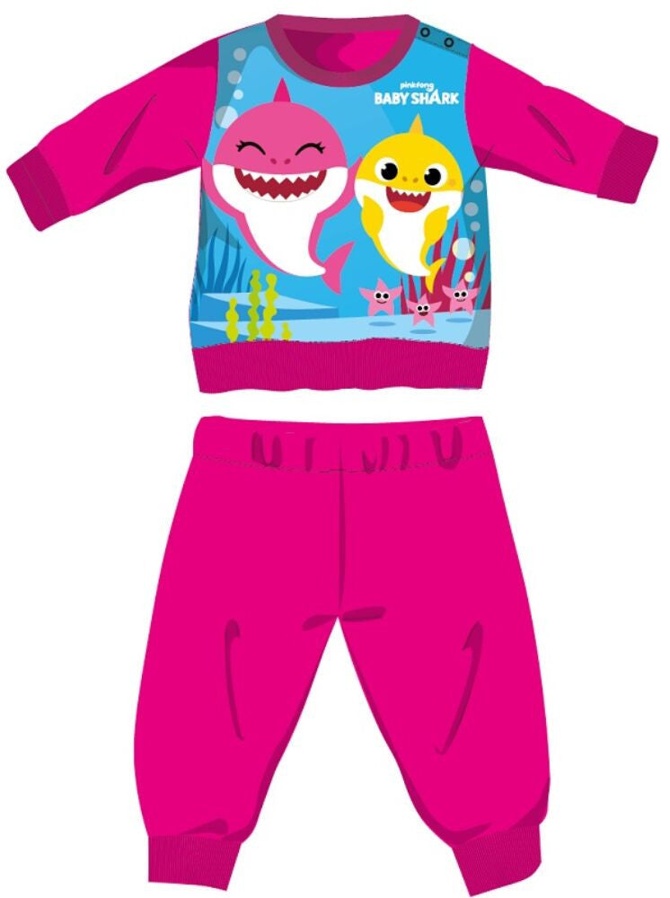 Baby Shark mintás pink baba pizsama 92-es méretben