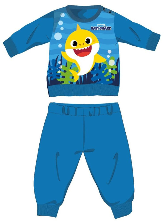 Világoskék Baby Shark baba pizsama 92-es méretben