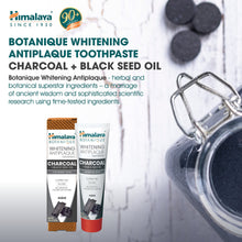 Himalaya Botanique charcoal whitening toothpaste with black seed oil, 113g tube
